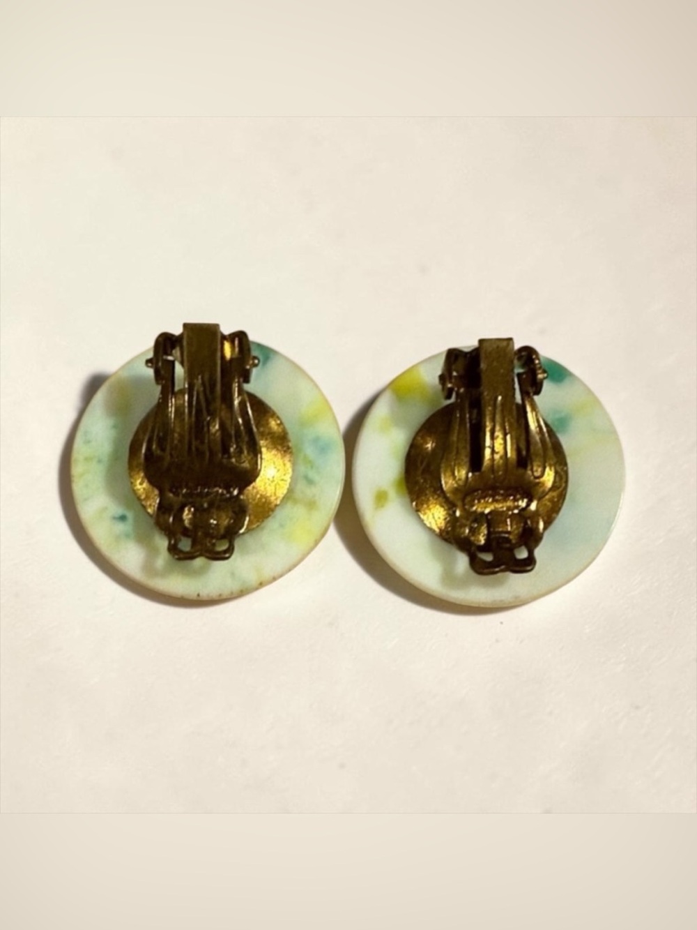 Vintage Japan Colorful Round Earrings - Picture 2 of 3